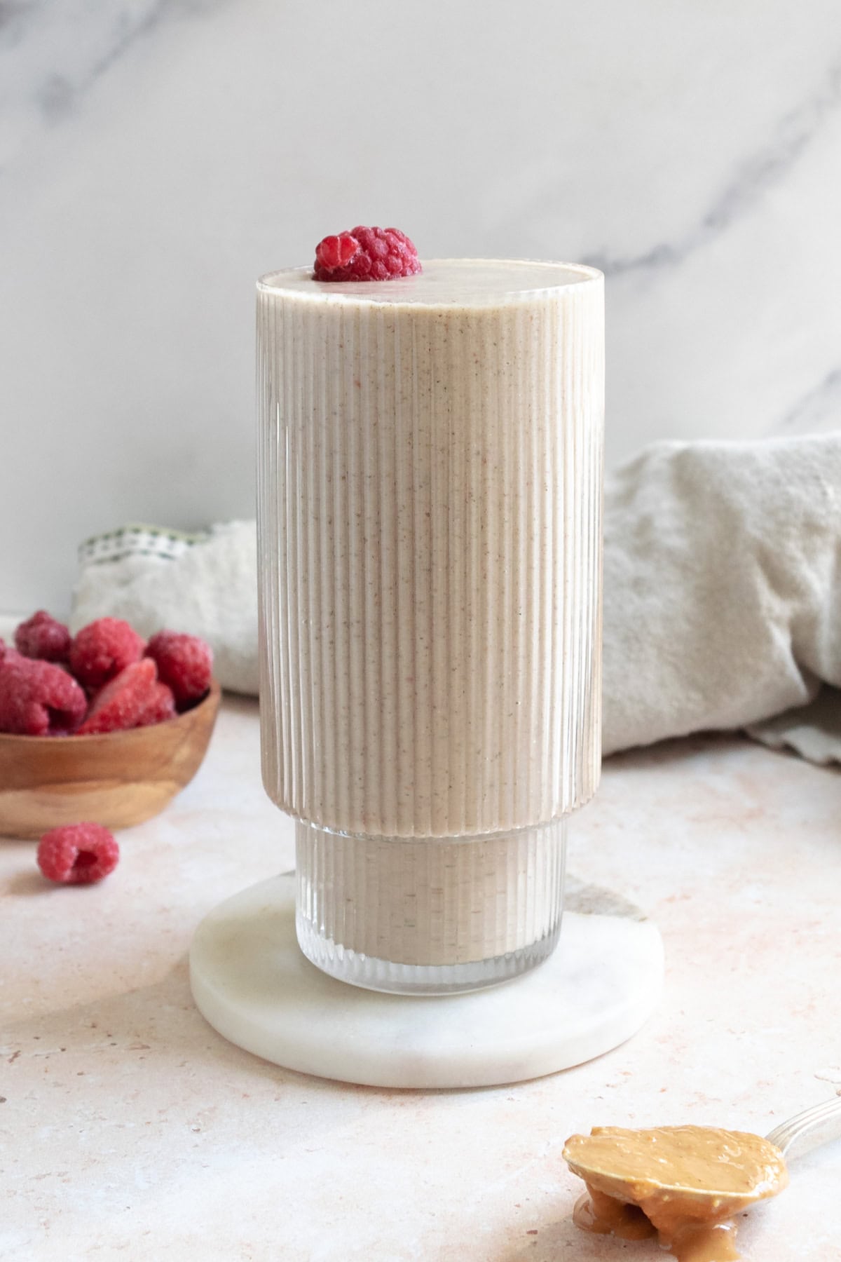 Peanut Butter and Jelly Protein Smoothie - Emily Maude Nutrition