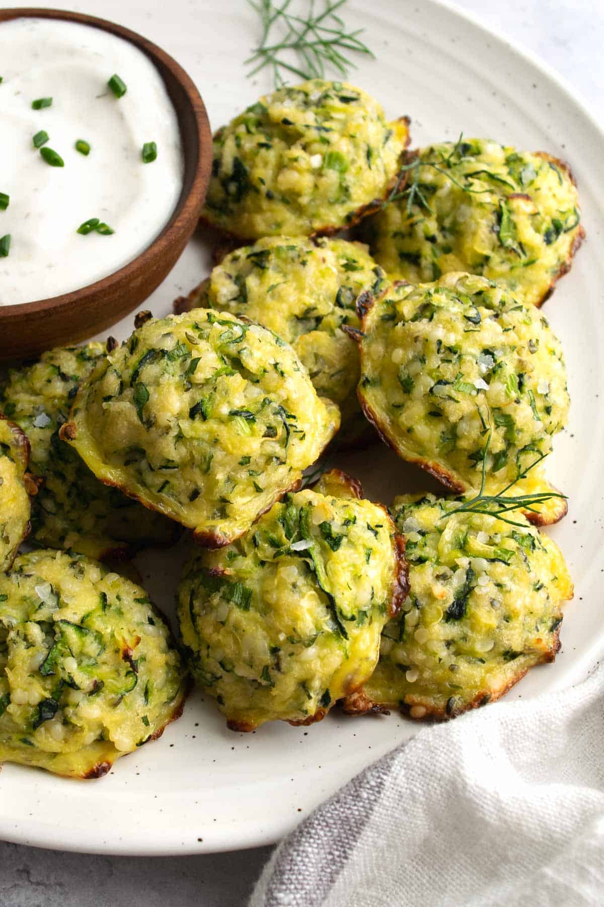 Baked Zucchini Garlic Bites - Emily Maude Nutrition