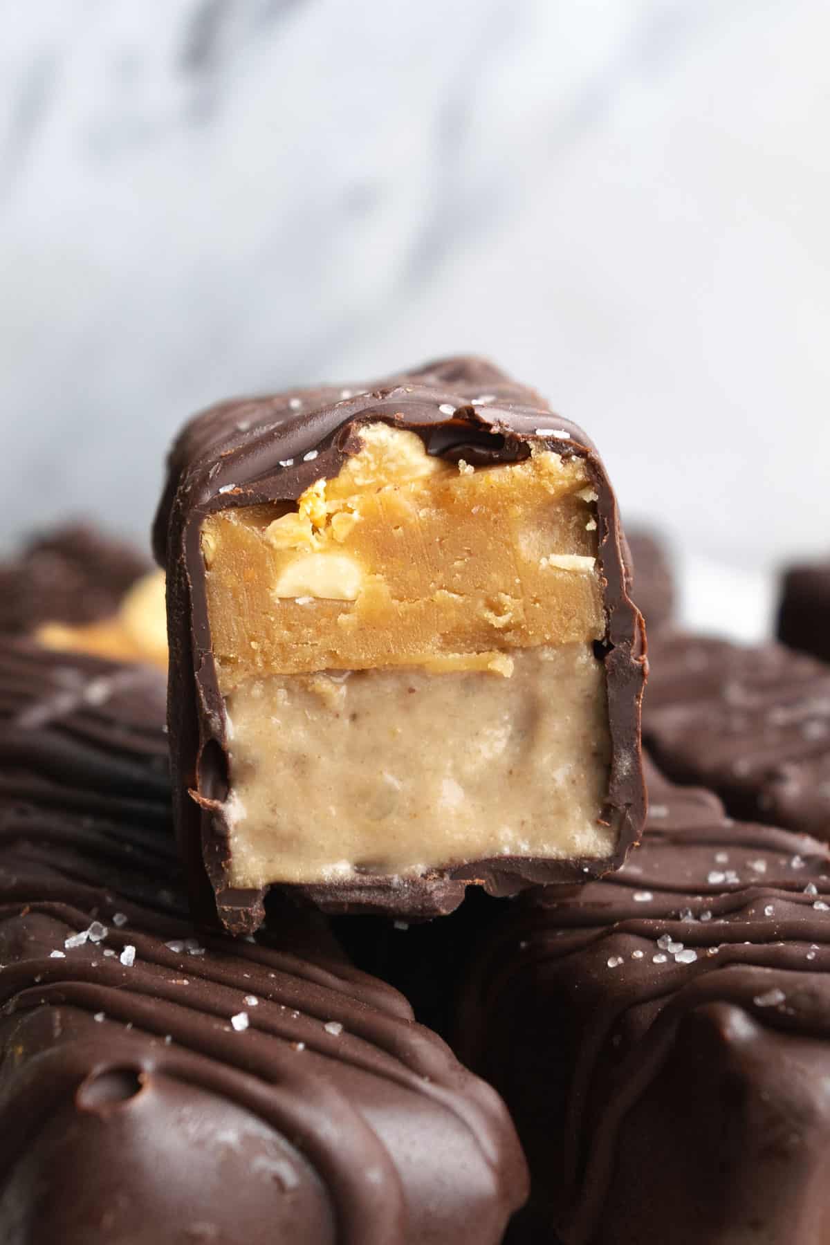 Protein Snickers "Ice Cream" Bars - Emily Maude Nutrition