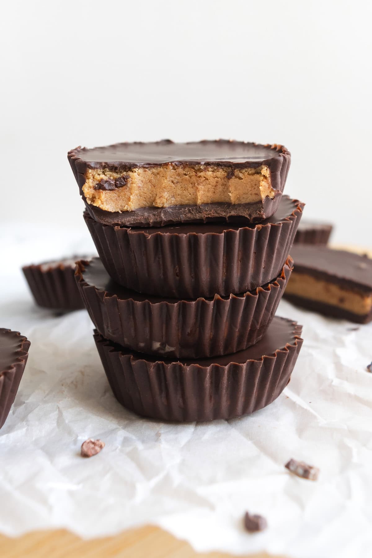 Chocolate Protein Cookie Dough Cups - Emily Maude Nutrition