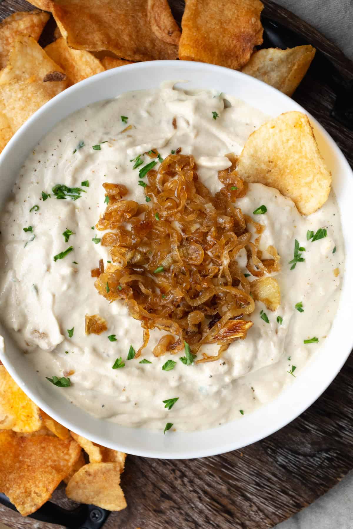 Vegan French Onion Dip - Emily Maude Nutrition