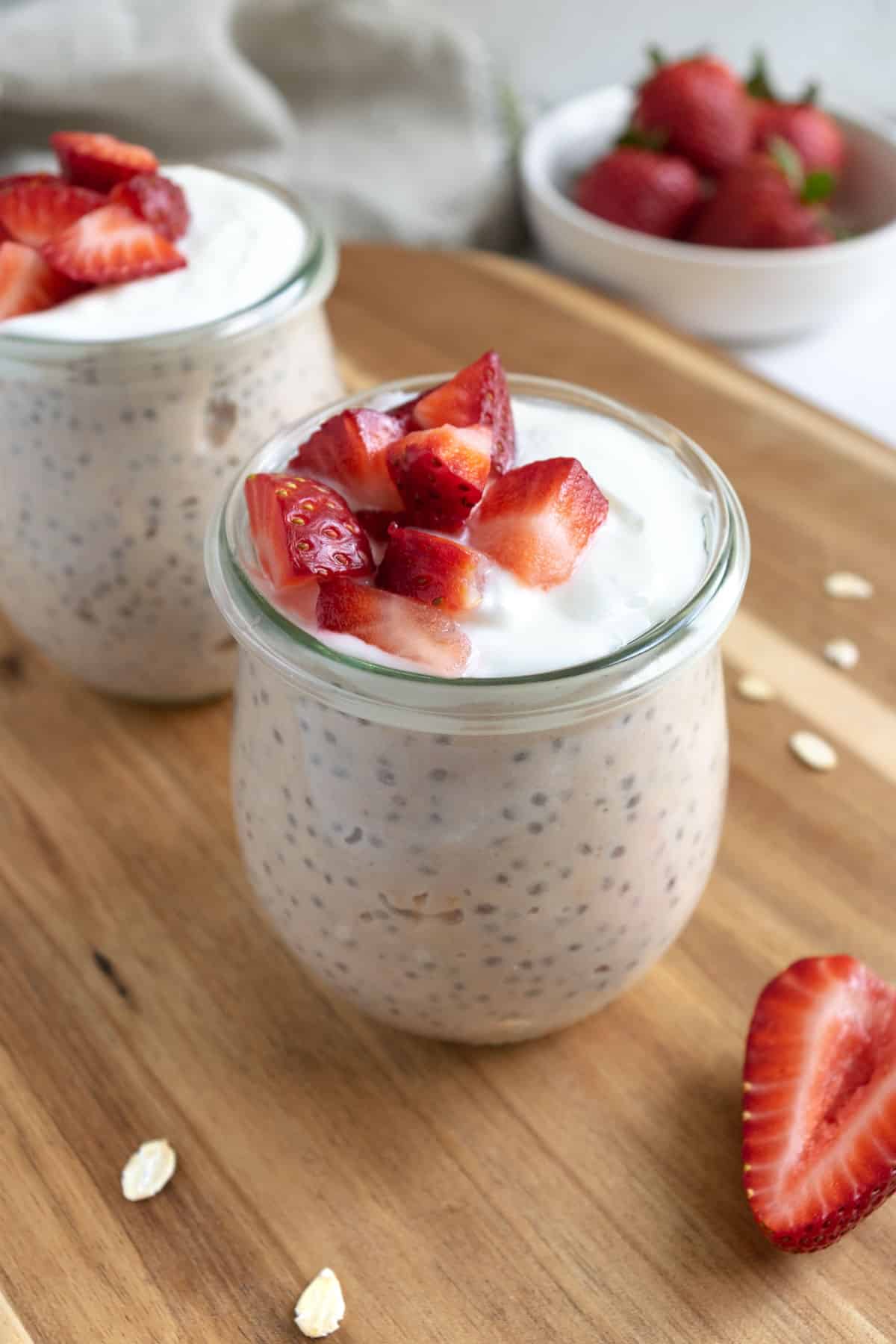 Strawberries and Cream Overnight Oats Emily Maude Nutrition
